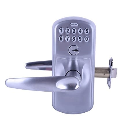 Schlage FE595 PLY 626 JAZ Plymouth Design Keypad Entry with Jazz Levers, Satin Chrome